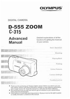 Olympus C 315 Zoom manual. Camera Instructions.